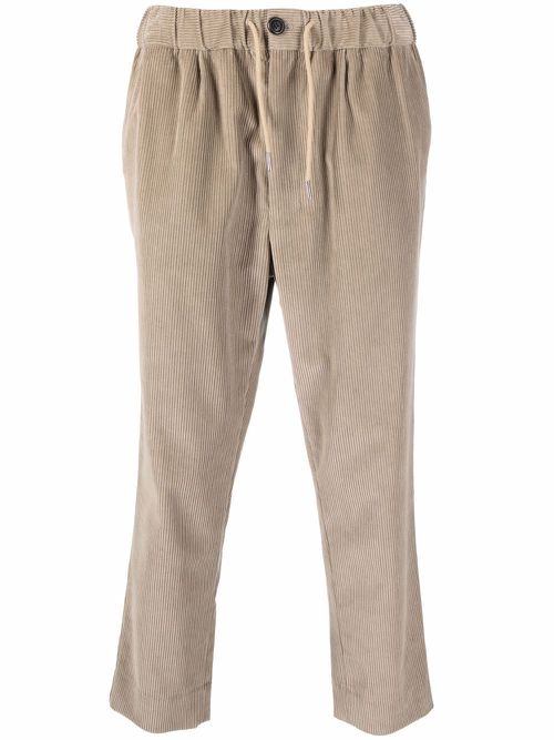 Drawstring-waist corduroy trousers - Neutrals