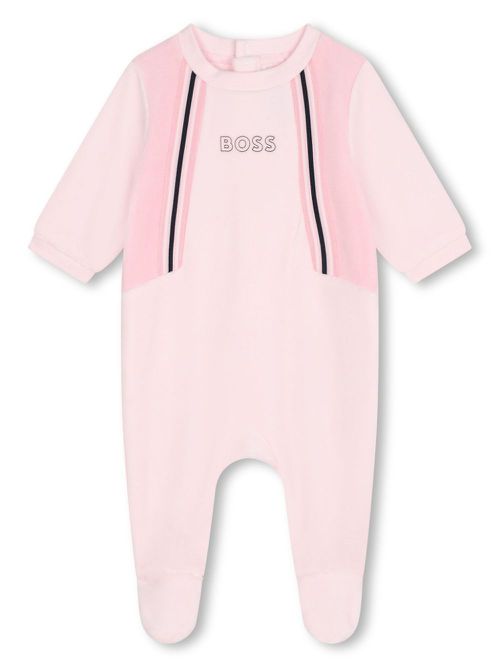 Logo-embroidered babygrow - Pink