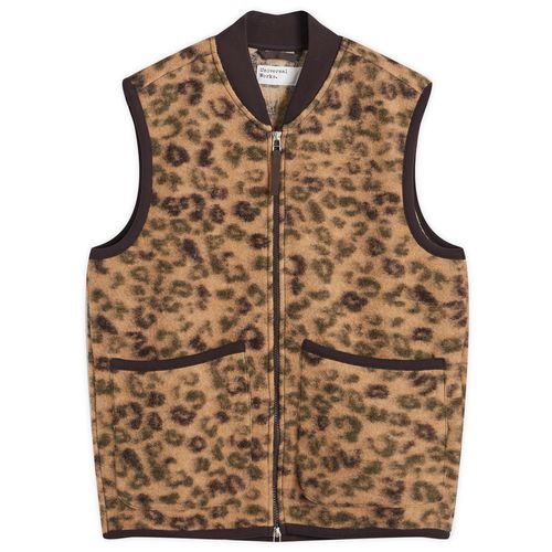 Men's Leopard Wool Fleece Gilet in Camo