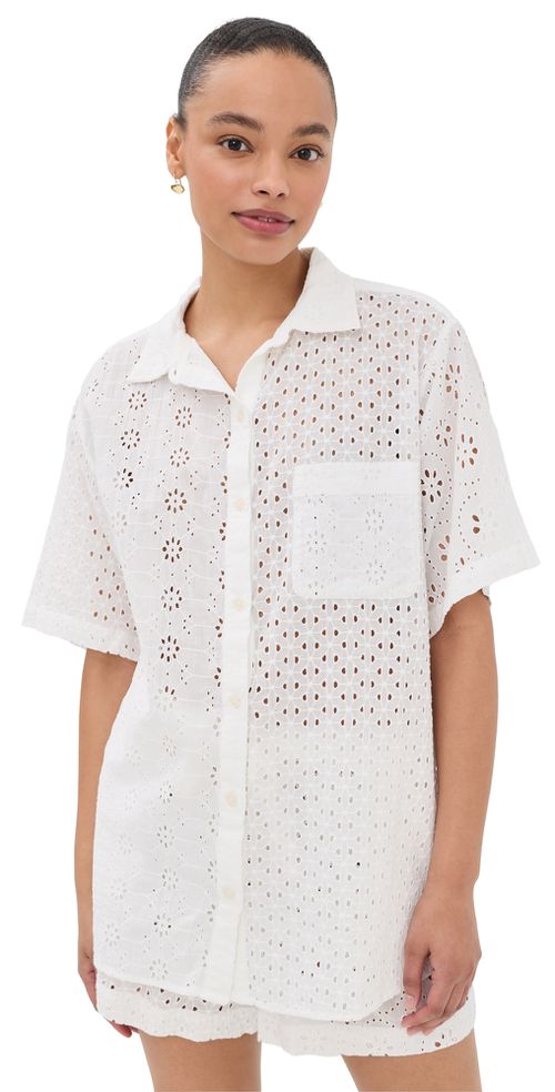 Short Sleeve Shirt & Shorts Set White