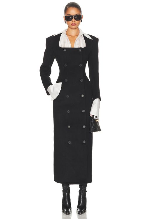 Helsa The Hourglass Coat in Black - Black. M also in