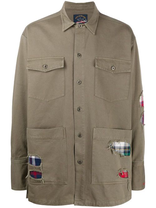 Distressed shirt jacket - Green