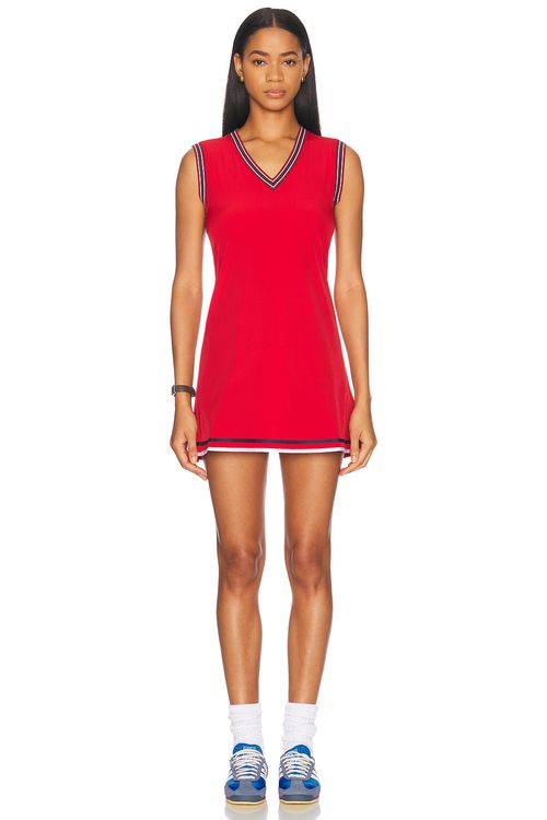 Varley Amanda 2.0 Court Dress in Haute Red - Red.  XS also in