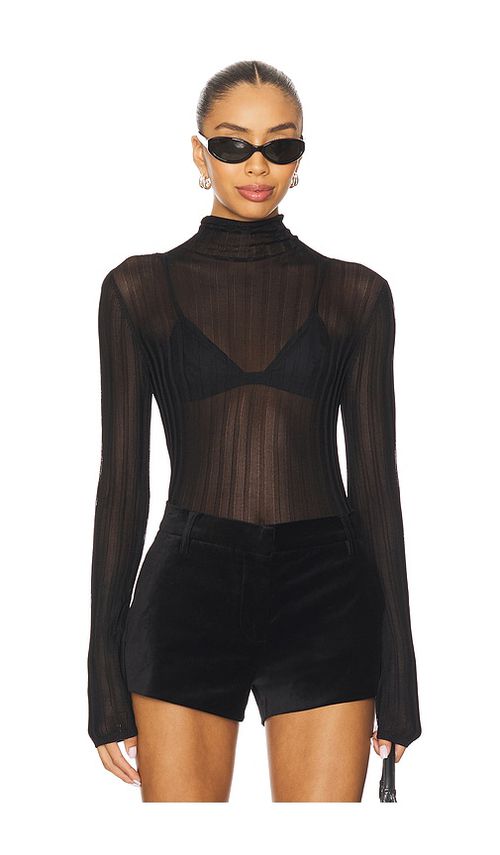 Joe's Jeans The Lana Ribbed Turtleneck Top in Black. - XS also in L, M