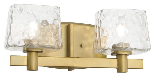 Soft Brass Two Light Bath Vanity from the Drysdale Collection