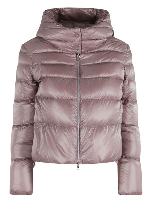 Hooded quilted jacket - Pink