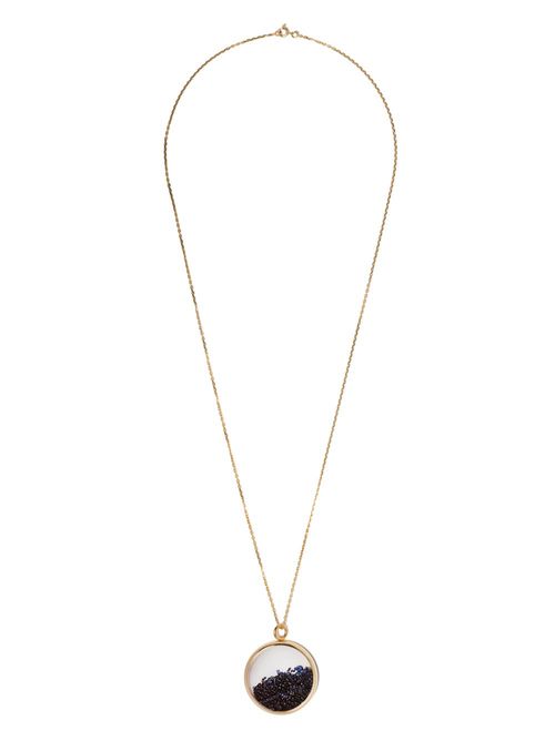 18kt yellow gold Chivor large blue sapphire medallion necklace