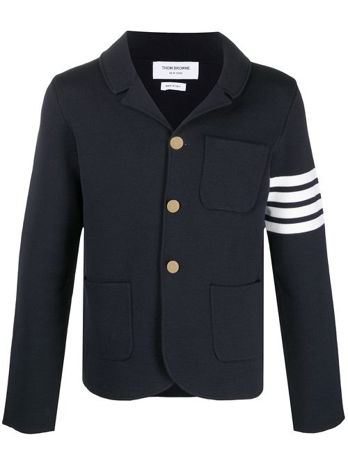 4-Bar knit blazer - Blue