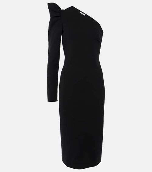 One-shoulder ruffled midi dress