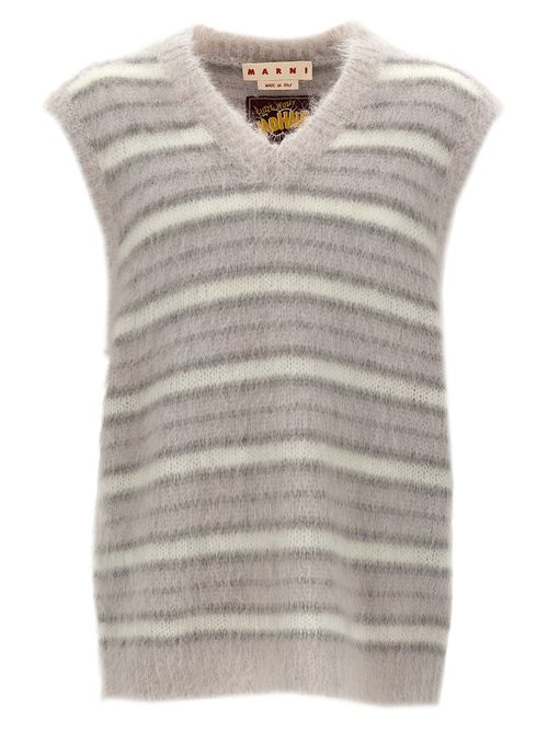 Striped Mohair Tank Top — Gray