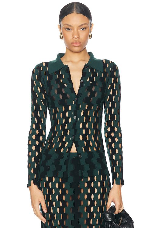 Zankov Annika Cardigan in Eucalyptus & Black - Black.  XS also in L