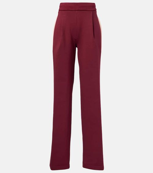 High-rise cotton-blend wide-leg pants