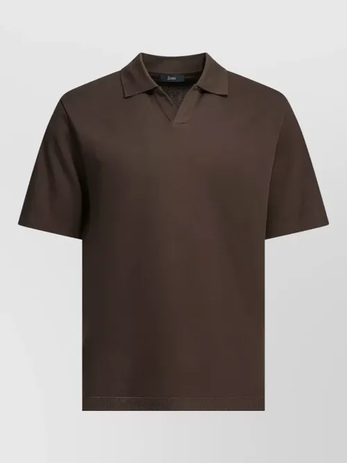 Herno - polo shirt collar ribbed cuffs short sleeve
