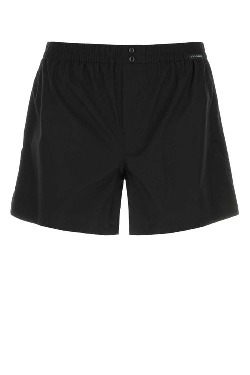 Cotton Poplin Bermuda Shorts — Black