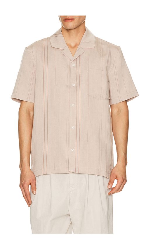 PAIGE Albro Shirt in Muted Cherry Stripe. XXL/2X also in S, M, XL/1X