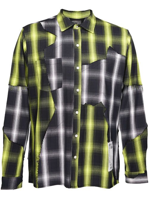 Cut-up plaid shirt - Black