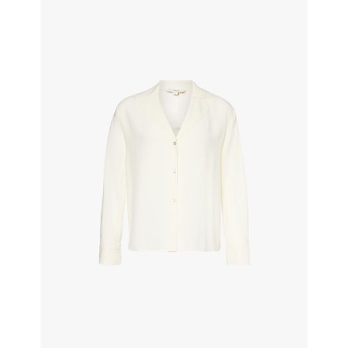Womens Shell V-neck Relaxed-fit Silk Shirt M