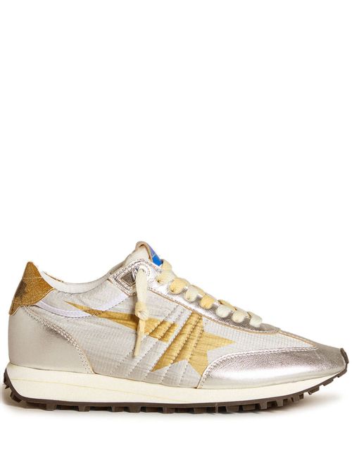 Star Printed Glitter Trainers - Silver