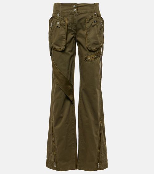 Mid-rise flared cargo jeans