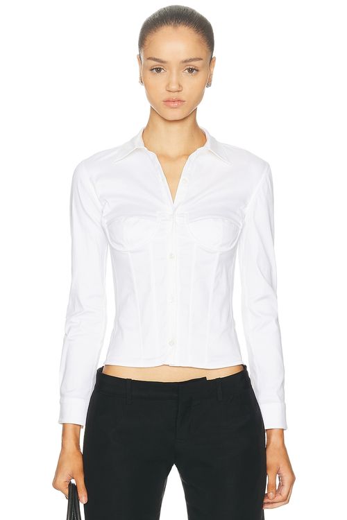 Balenciaga Corseted Shirt in White - White. 40 also