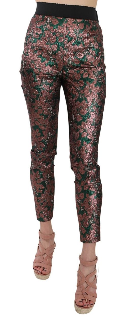 Iridescent Brocade Jacquard Trousers — Multicolor