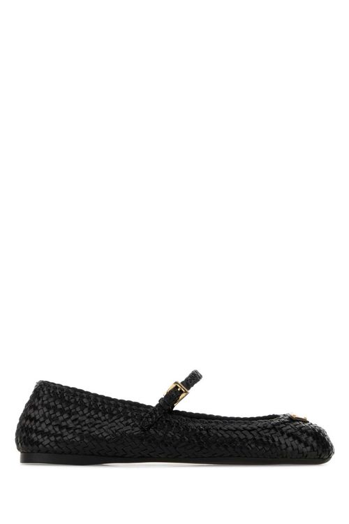 Black Leather Ballet Flats
