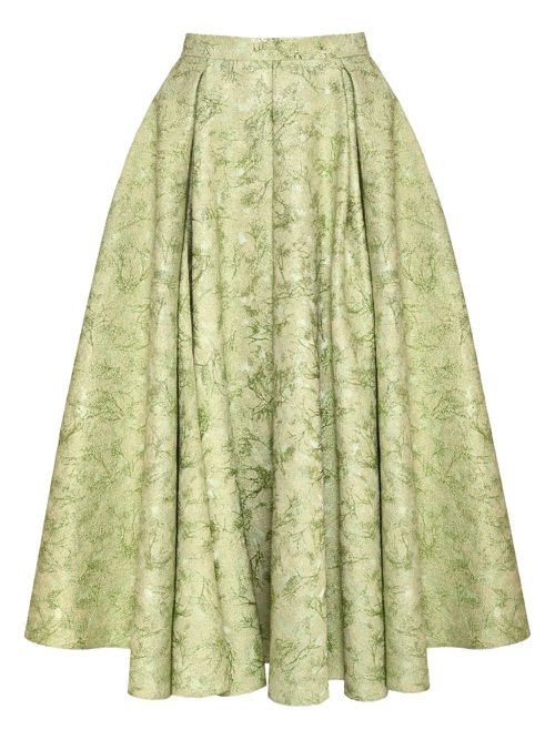 Pleated maxi skirt - Green