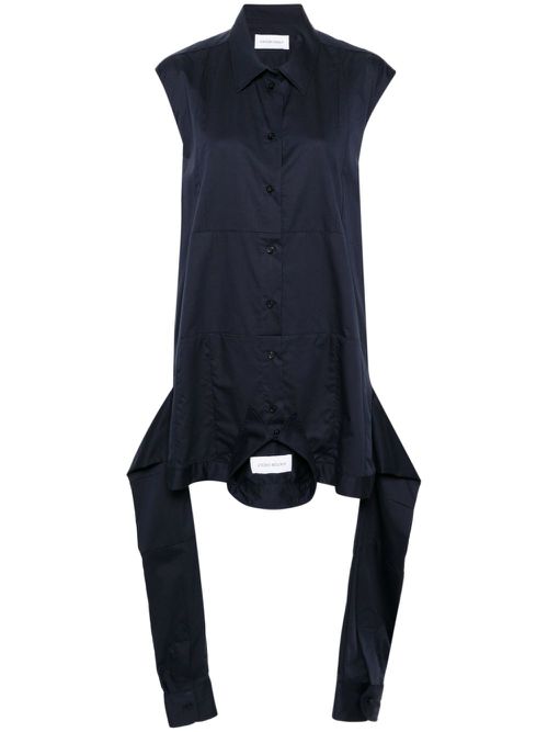 Upside Down poplin shirtdress - Blue