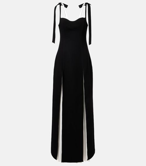 Pleated silk gown