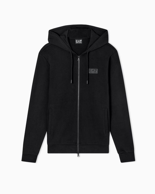 Logo Series cotton hooded, zip-up sweatshirt