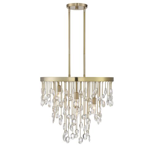 Savoy House Livorno 4-Light Transitional Chandelier in Noble Bras