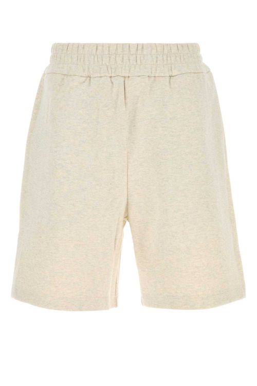Melange Cream Cotton Bermuda Shorts