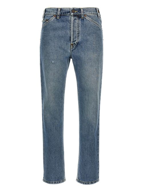Straight-Leg Denim Jeans — Blue