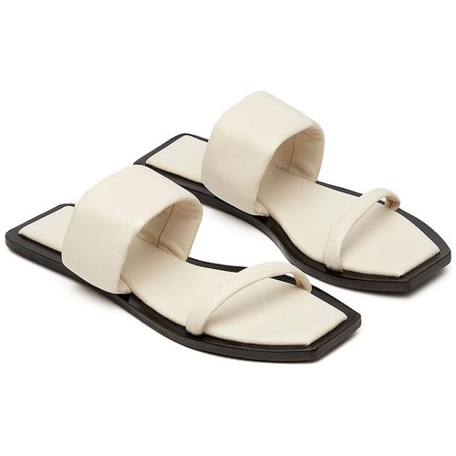 RESORT SLIDE Womens Leather Square toe Slide Sandals
