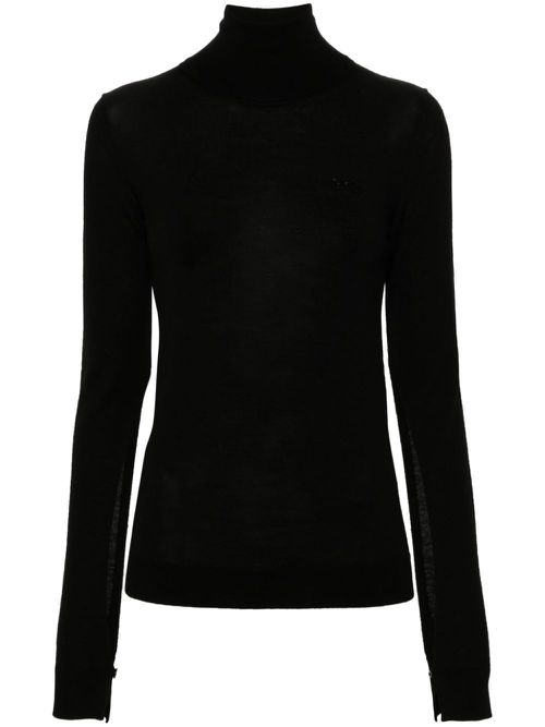 Beaded-logo sweater - Black