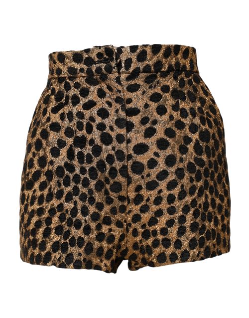 Leopard-Print Shorts — Brown