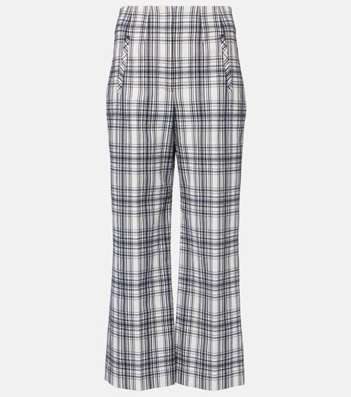 Dova plaid cotton-blend wide-leg pants