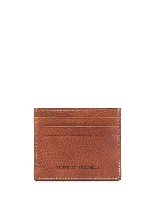 Embossed logo cardholder - Brown