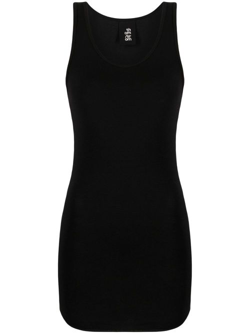 Round-neck sleeveless tank top - Black
