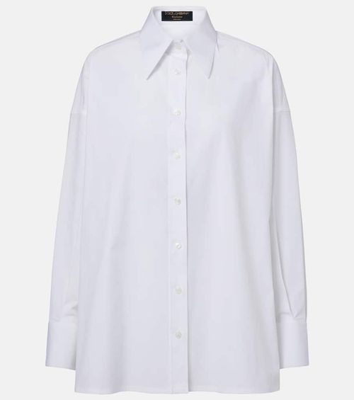 Oversized cotton-blend shirt