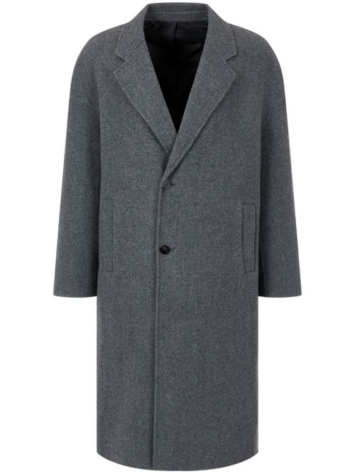 Single-breasted wool coat - Grey