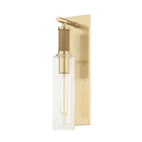 Aged Brass One Light Wall Sconce from the Eastchester Collection