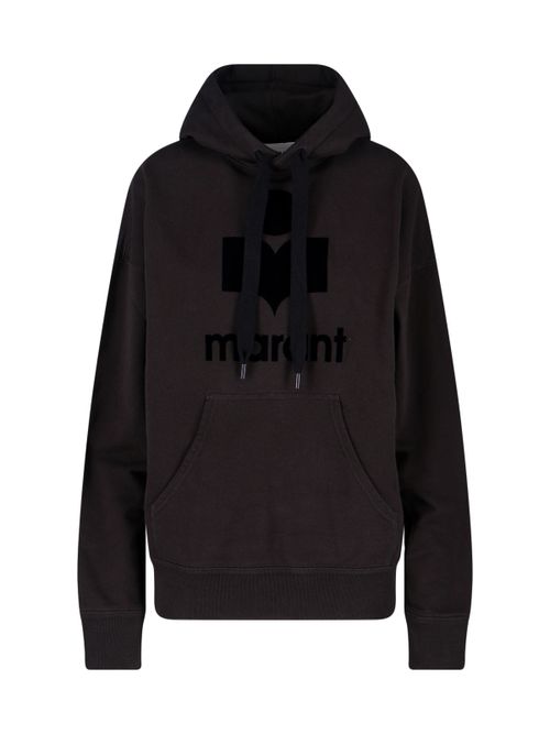Cotton-Blend Flocked Drawstring Sweatshirt