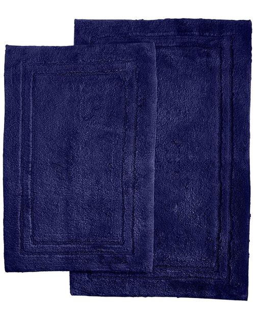 Superior Non-Slip 2pc Plush Absorbent Cotton Bath Rug Set