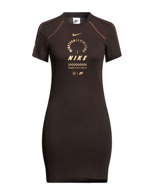 Woman Mini dress Brown Size XS Polyester, Cotton, Viscose
