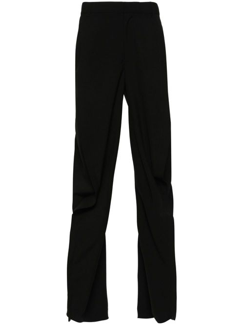 Wool tapered trousers - Black