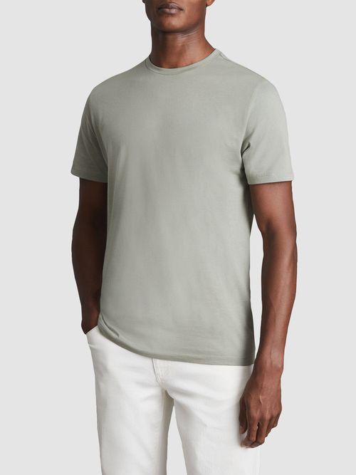 Mens Bless Crew Neck T-Shirt in Pale Green, Cotton