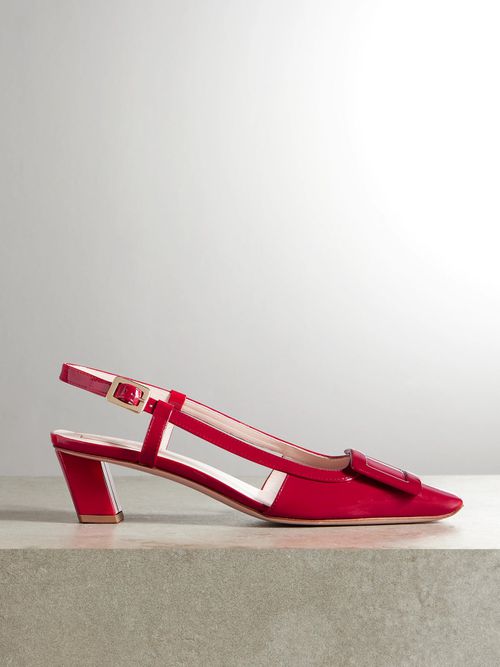Belle Vivier Patent-leather Slingback Pumps - Red