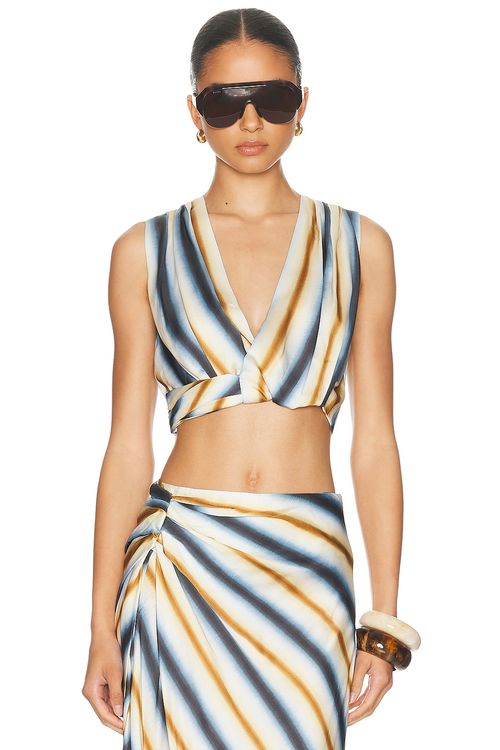 A.L.C. Brooklyn Top in Tahoe Blue & Milk Chocolate - Navy,White. 0 also