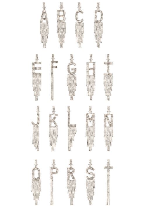 Retrofete Alphabet Earring in Silver - Metallic Silver. I also in